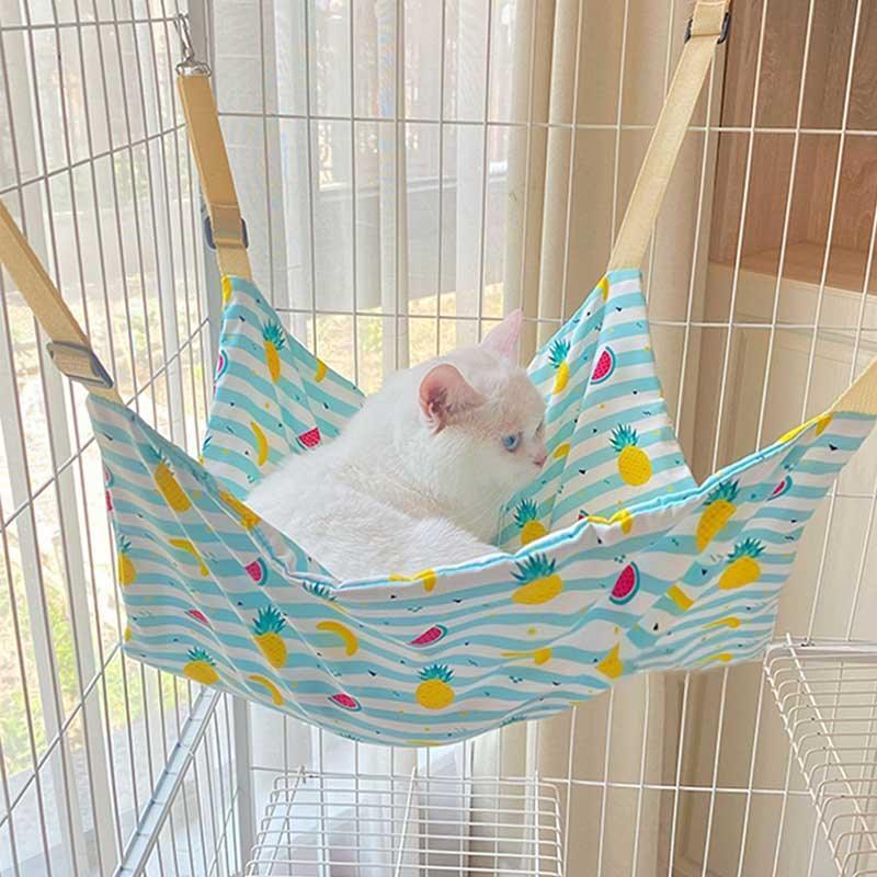 Cat Hammock for Cage Blue All Season Cute Cat Bed