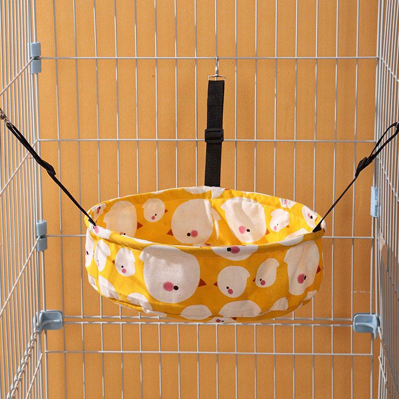 Cat Hammock for Cage Yellow Adjustable Cute Summer Cat Bed
