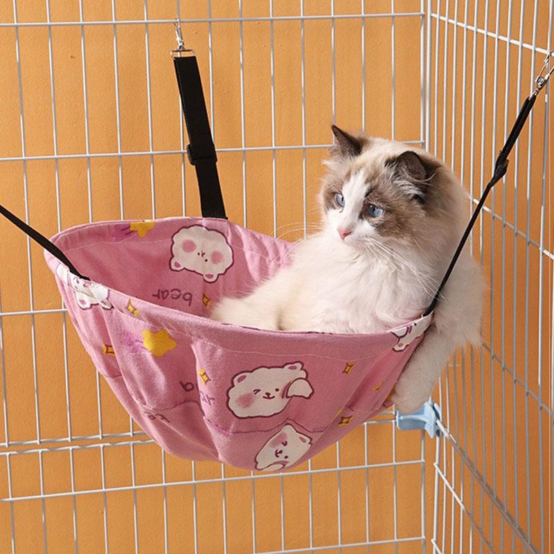 Cat Hammock for Cage Pink Adjustable Cute Summer Cat Bed