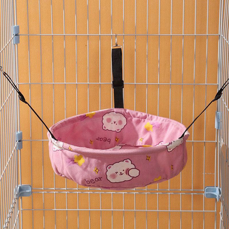 Cat Hammock for Cage Pink Adjustable Cute Summer Cat Bed
