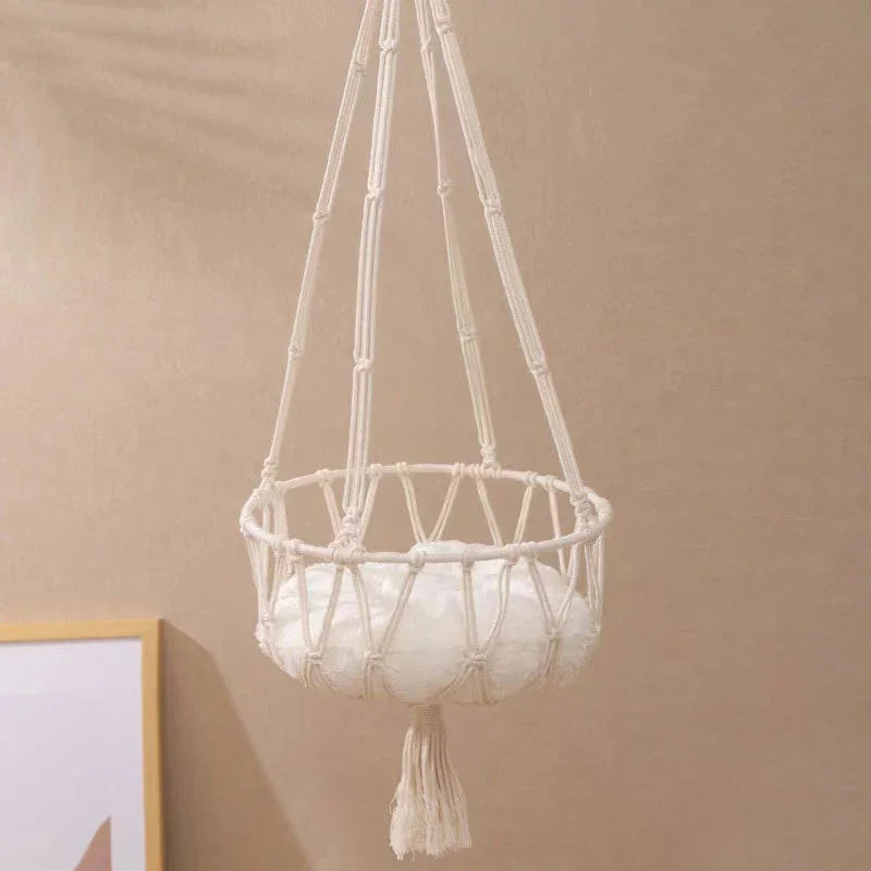 Cat Hammock Nest Handmade Cotton Rope Swing Bed - MEWCATS