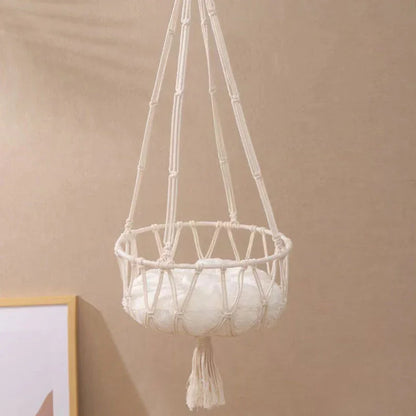 Cat Hammock Nest Handmade Cotton Rope Swing Bed - MEWCATS