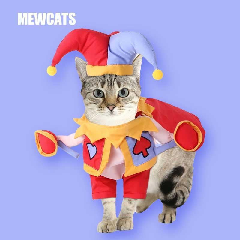Cat Joker Costumes Pet Halloween Christmas Cosplay Dress Hoodie Funny Outfits