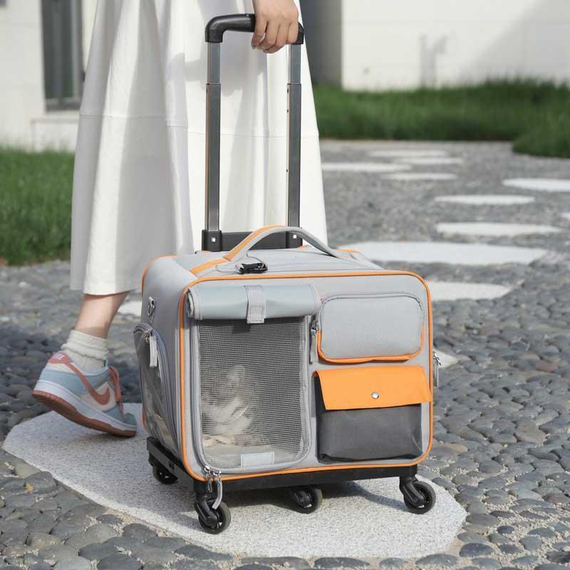 Cat Rolling Carrier Backpack With Wheels Trolley Bag - MEWCATS