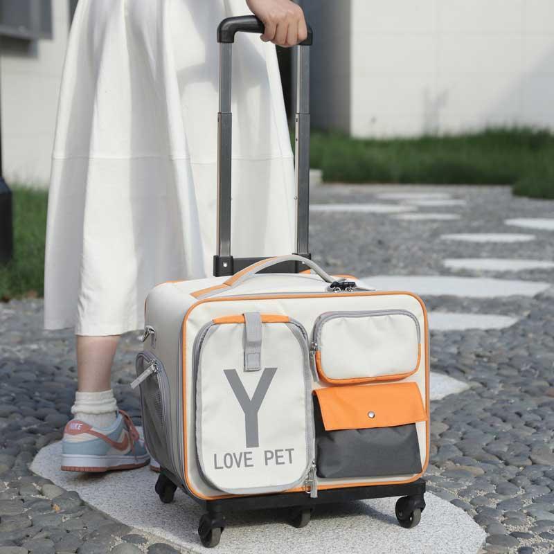 Cat Rolling Carrier Backpack With Wheels Trolley Bag - MEWCATS