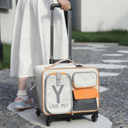 Cat Rolling Carrier Backpack With Wheels Trolley Bag - MEWCATS