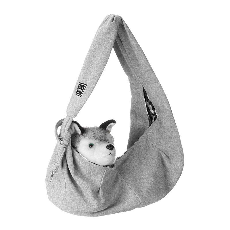 Cat Sling Bag Shoulder Cotton Comfort Grey Foldable Pet Handbag