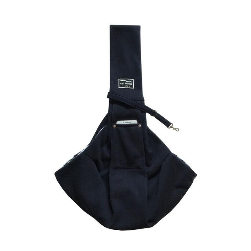 Cat Sling Bag Shoulder Cotton Comfort Blue Foldable Pet Handbag