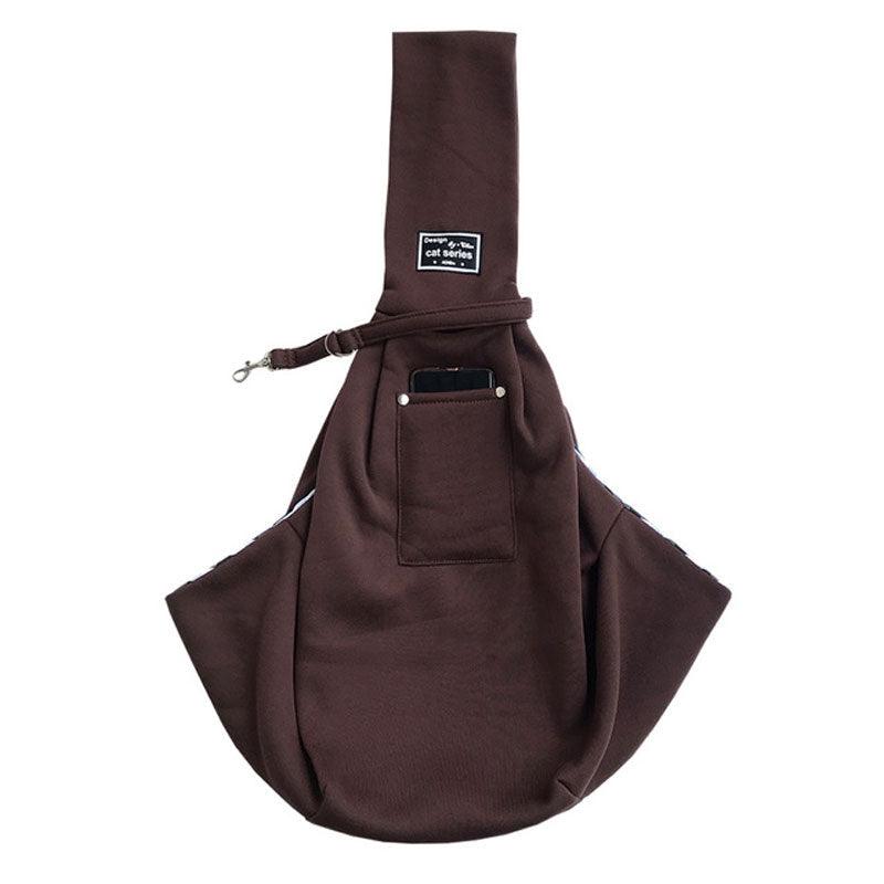 Cat Sling Bag Shoulder Cotton Comfort Coffee Foldable Pet Handbag