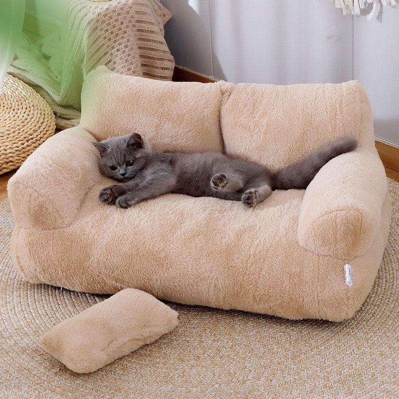 Cat Sofa Bed Washable Fluffy 4 Color Couch (5)