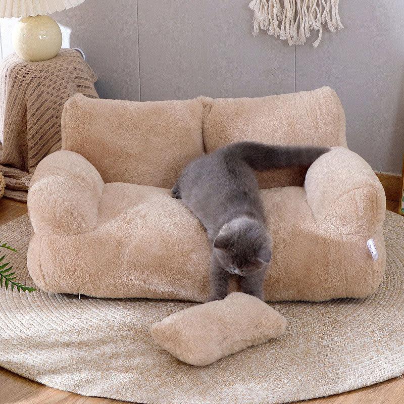 Cat Sofa Bed Washable Fluffy 4 Color Couch (5)