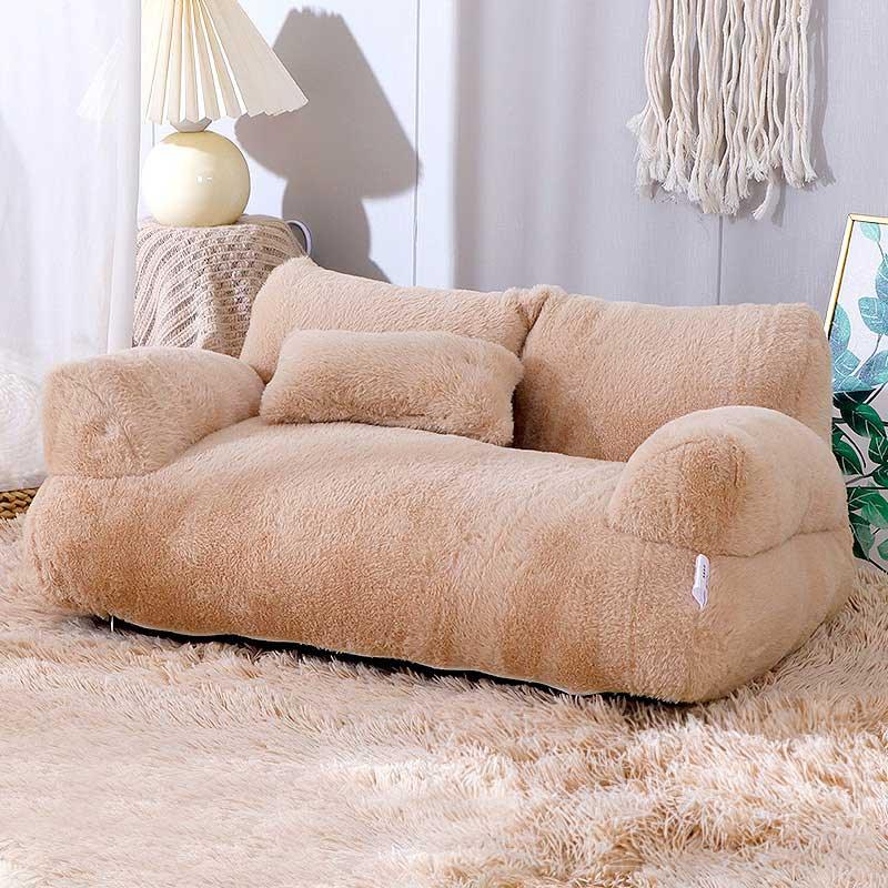 Cat Sofa Bed Washable Fluffy Coffee Couch (5)
