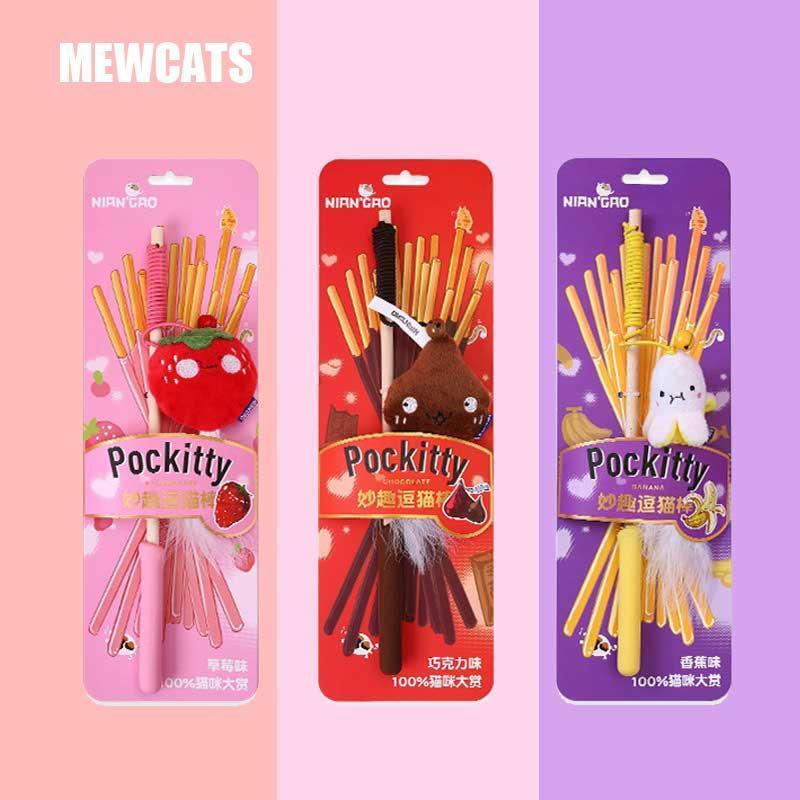 Cat Stick Toys With Bell Feather Catnip 3 Style