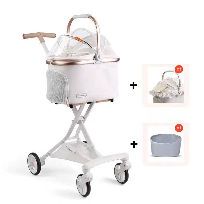 Cat Stroller Carrier With Wheels Foldable Basket - MEWCATS
