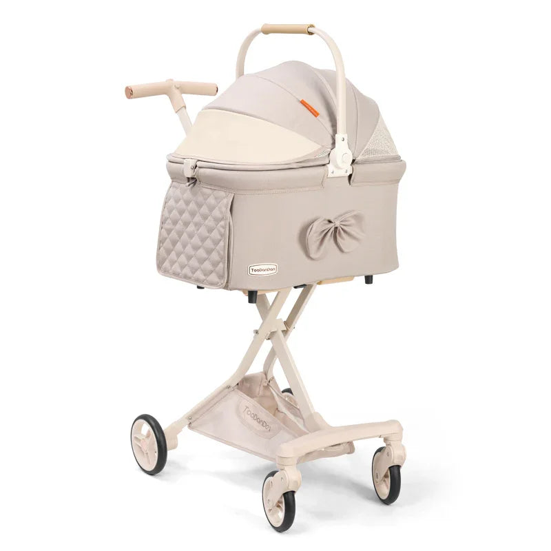 Cat Stroller Carrier With Wheels Foldable Basket - MEWCATS