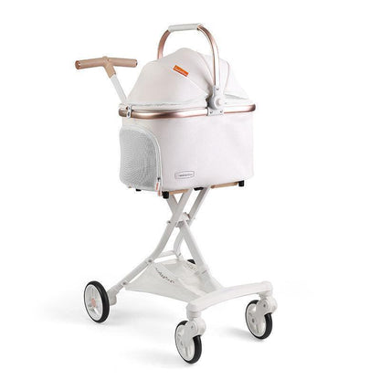Cat Stroller Carrier With Wheels Foldable Basket - MEWCATS