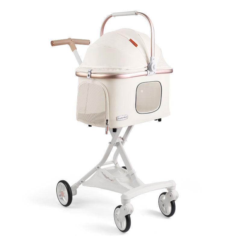 Cat Stroller Carrier With Wheels Foldable Basket - MEWCATS