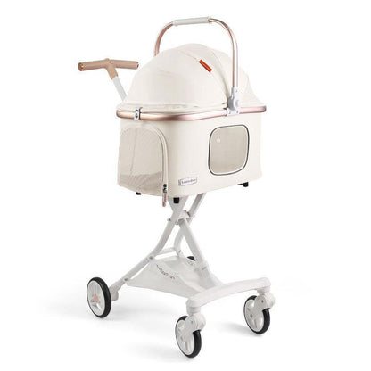 Cat Stroller Carrier With Wheels Foldable Basket - MEWCATS