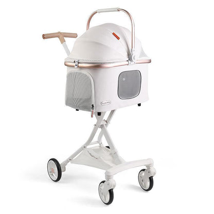 Cat Stroller Carrier With Wheels Foldable Basket - MEWCATS