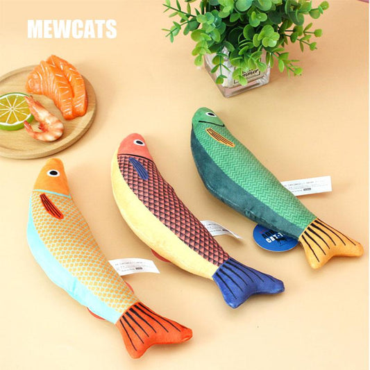 Cat Toys Fish Plush Kitten Teething Interactive Toy