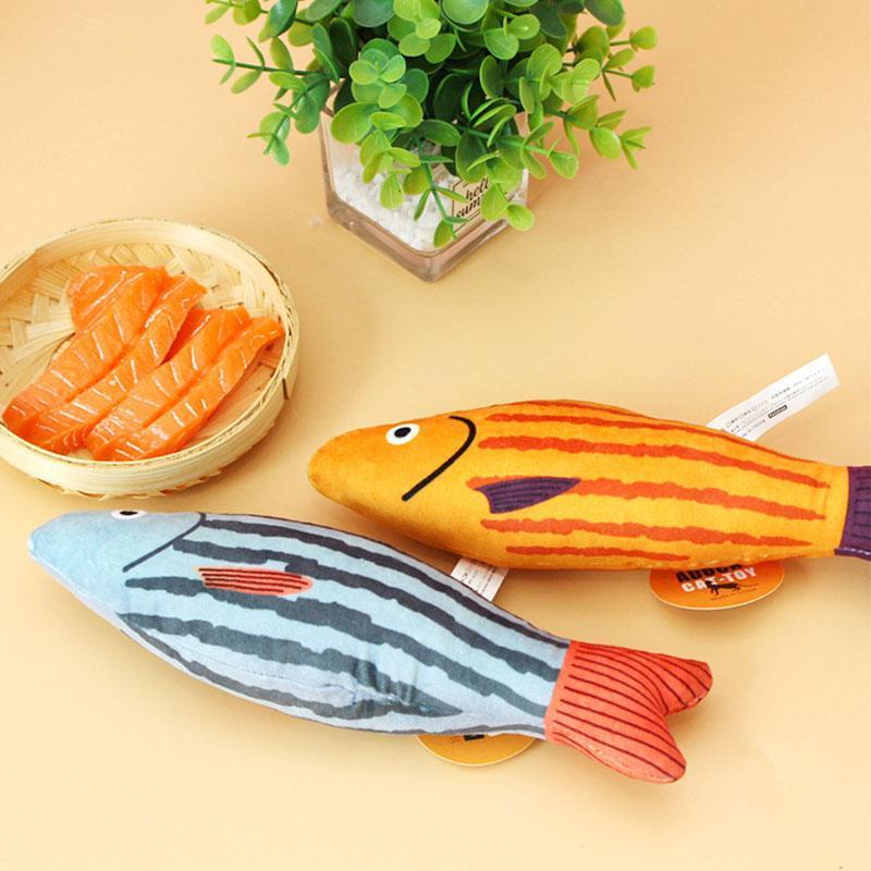 Cat Toys Fish Plush Kitten Teething Interactive Toy