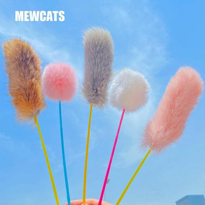 Cat Toys Teaser Kitty Stick Interactive Bell Ball - MEWCATS