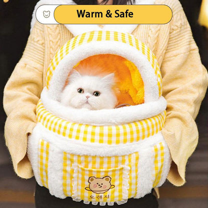 Cat Warm Bag Portable Soft Yellow Outcrop Backpack Cat Carrier Front Pack