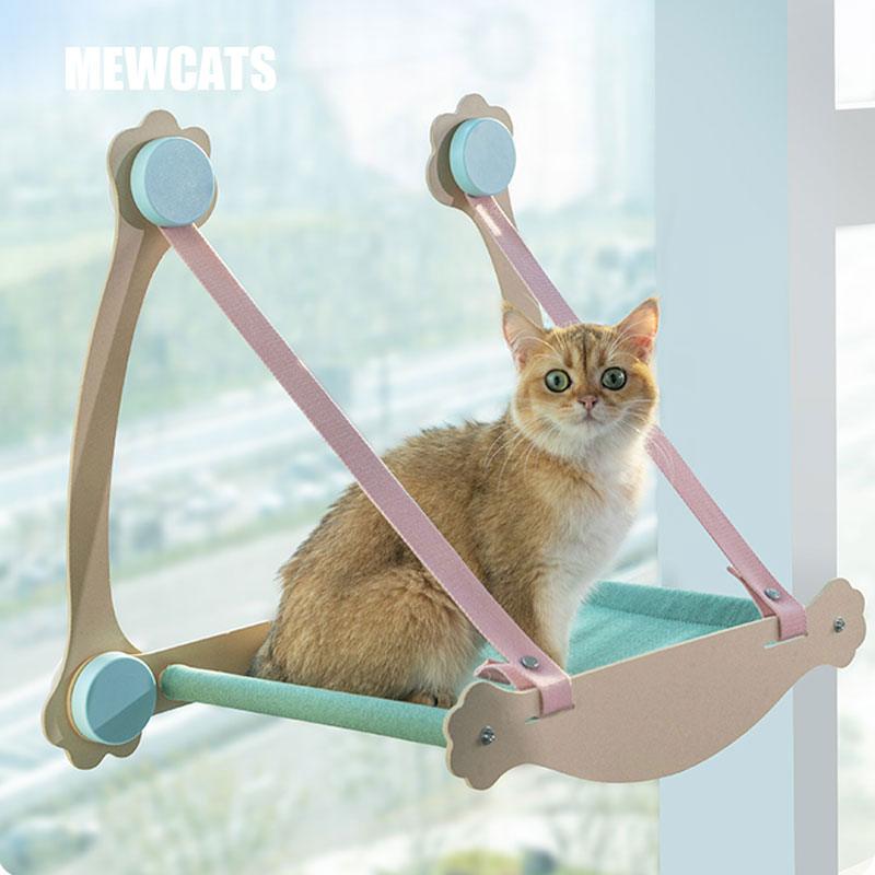 Cat Window Perch Pet hammock 4 Powerful Suction Cups, Bearing 44Ibs