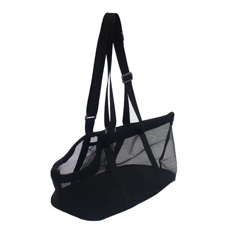 Cats Carrier Bag Portable Four Sides Mesh Surface Breathable Travel Tote Black Pet Handbag