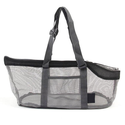 Cats Carrier Bag Portable Four Sides Mesh Surface Breathable Travel Tote Grey Pet Handbag