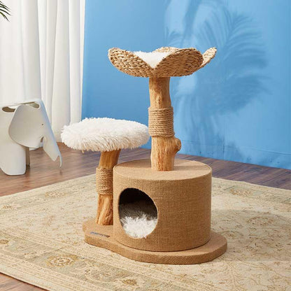 Cattail Solid Wood Cat Tree Climbing Frame