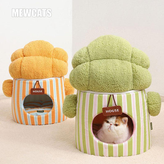 Cauliflower Cat Bed Cave 2 Color Warm House