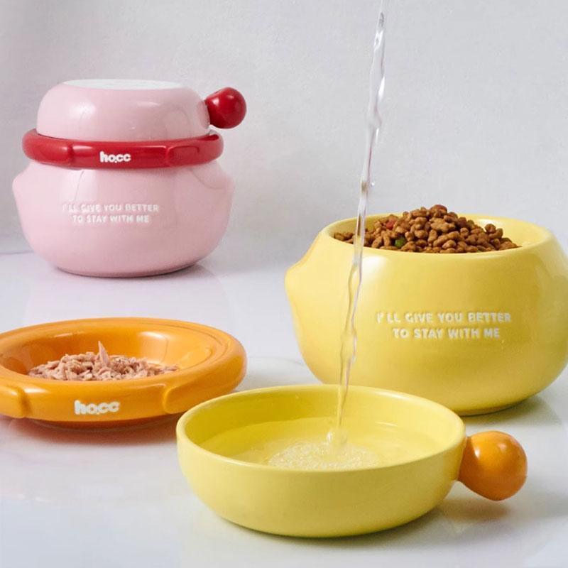 Ceramic Cat Food Water Bowl Dishes 4 in 1 - MEWCATS