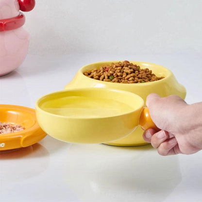 Ceramic Cat Food Water Bowl Dishes 4 in 1 - MEWCATS