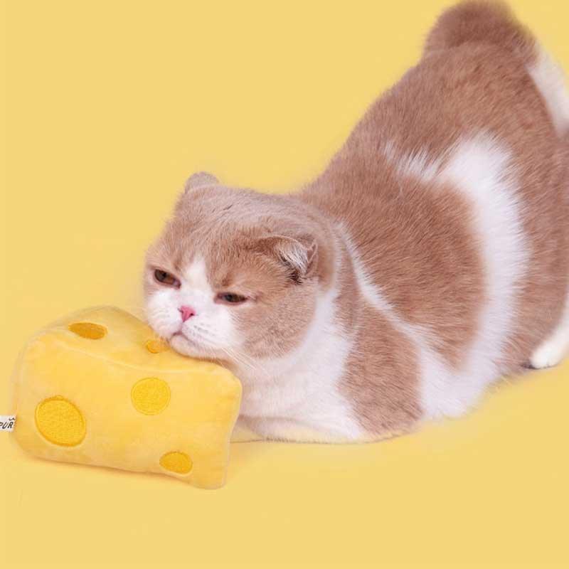 Cheese Catnip Cute Cat Plush Chew Toys - MEWCATS
