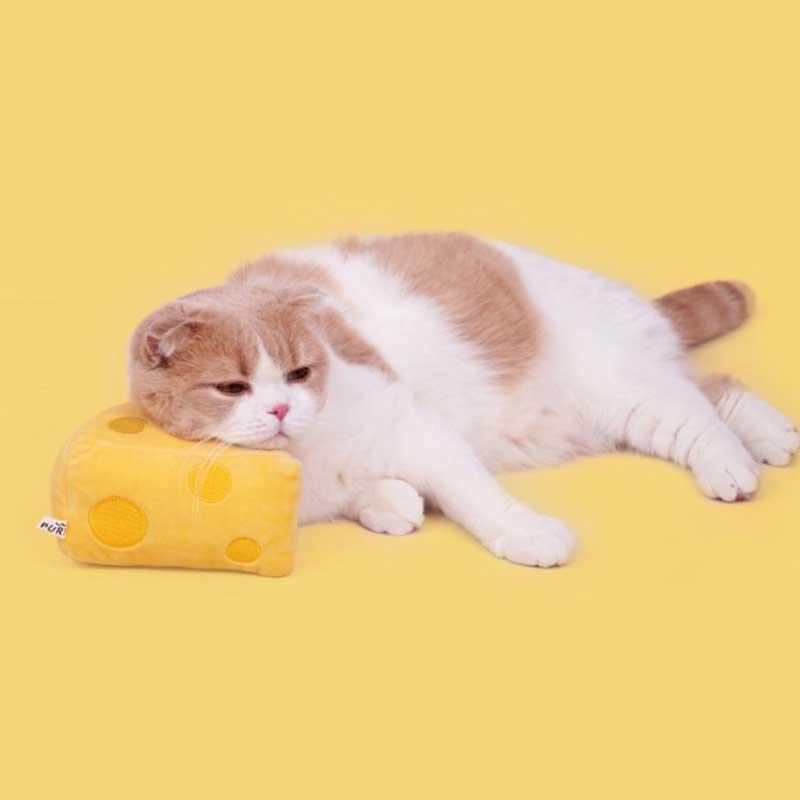 Cheese Catnip Cute Cat Plush Chew Toys