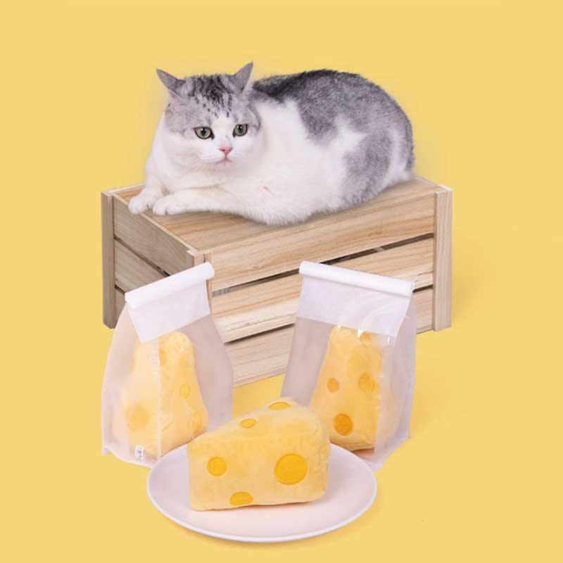 Cheese Catnip Cute Cat Plush Chew Toys - MEWCATS