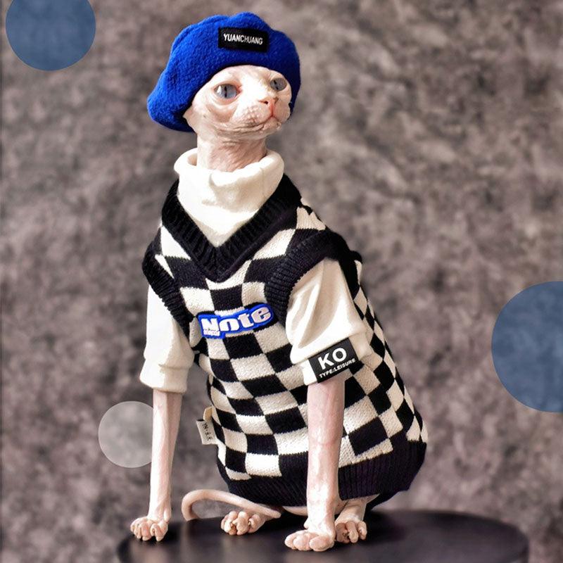 Chic Sphynx Cat Vest Warm Sweatshirt Clothes - MEWCATS