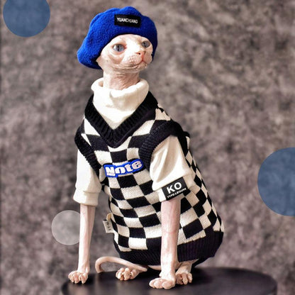 Chic Sphynx Cat Vest Warm Sweatshirt Clothes - MEWCATS
