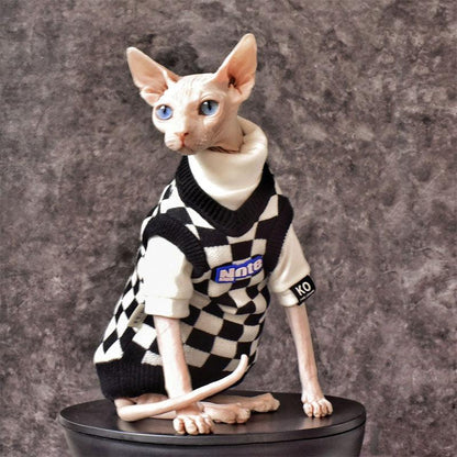 Chic Sphynx Cat Vest Warm Sweatshirt Clothes - MEWCATS