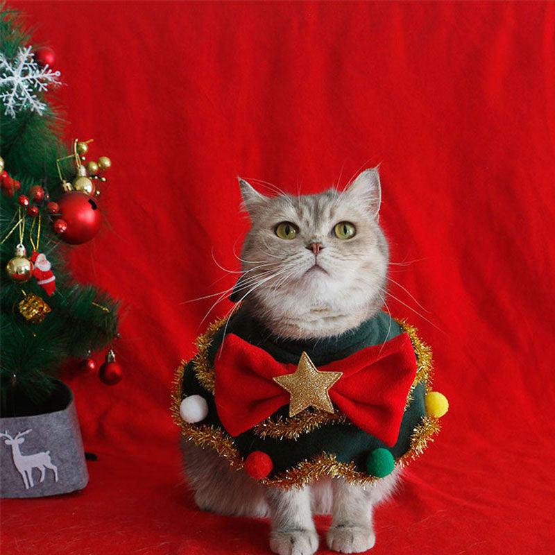 Christmas Cat Collar Clothes Cute Hat Bib