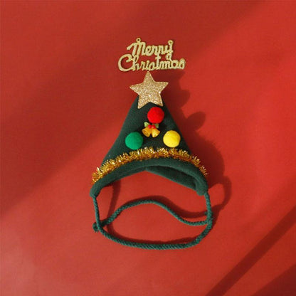 Christmas Cat Collar Clothes Cute Hat Bib