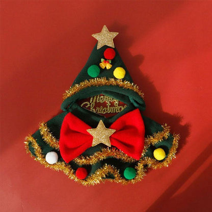 Christmas Cat Collar Clothes Cute Hat Bib