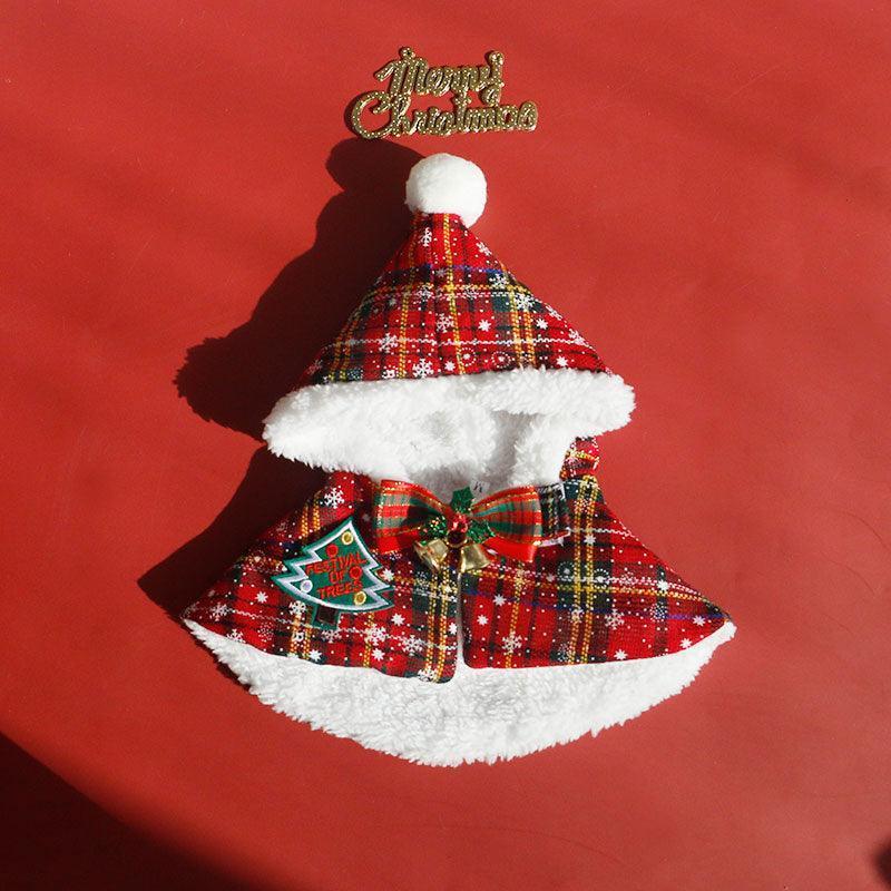 Christmas Cat Hooded Clothes Warm Cape - MEWCATS