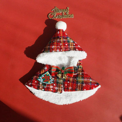 Christmas Cat Hooded Clothes Warm Cape - MEWCATS