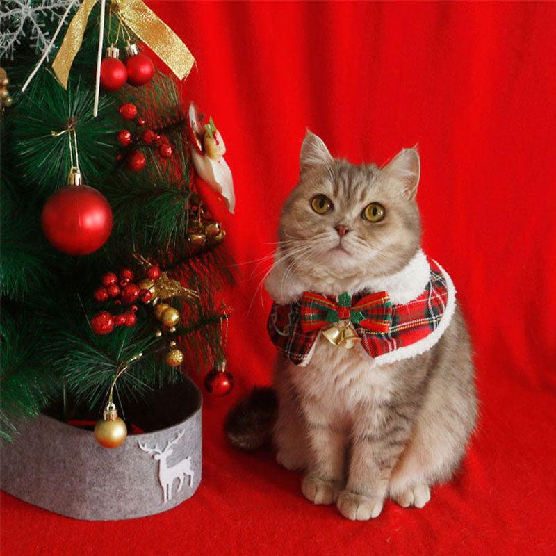 Christmas Cat Hooded Clothes Warm Cape