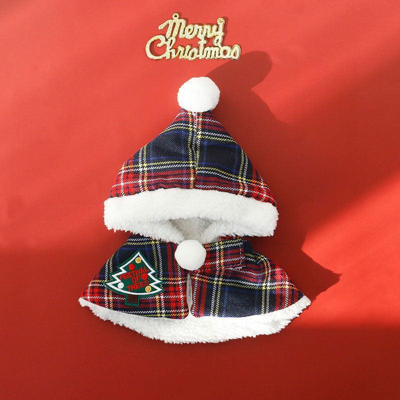 Christmas Cat Hooded Clothes Warm Cape - MEWCATS