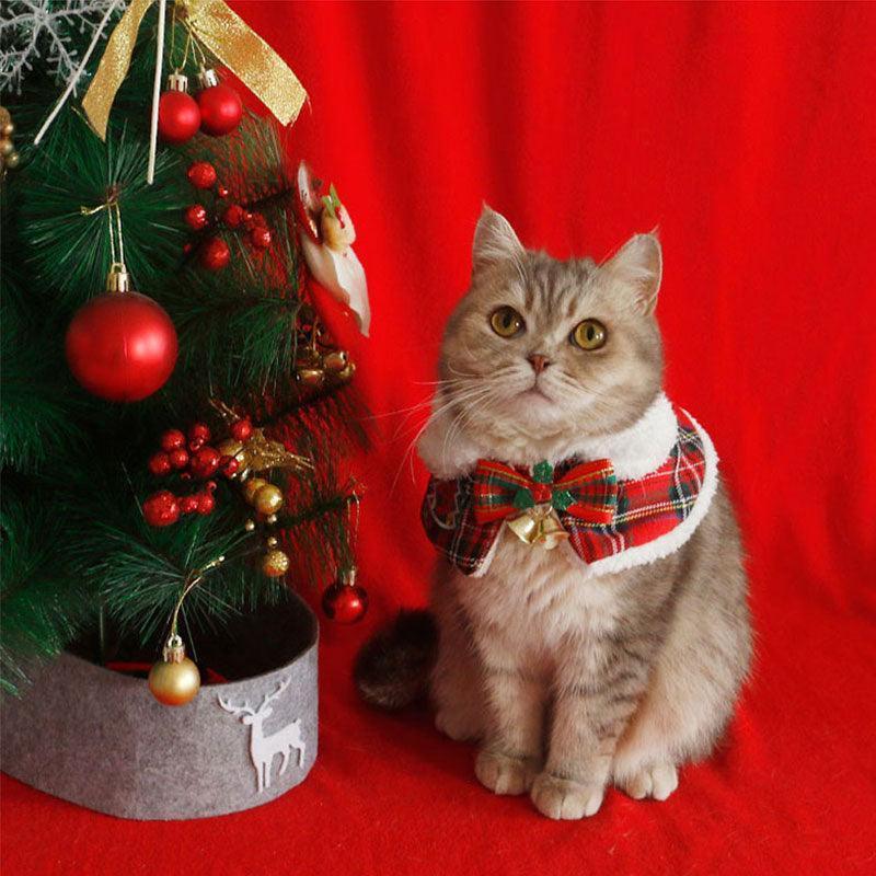Christmas Cat Hooded Clothes Warm Cape - MEWCATS