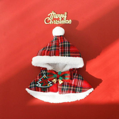 Christmas Cat Hooded Clothes Warm Cape - MEWCATS