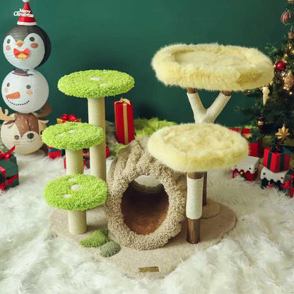 Christmas Jungle Paradise Cat Climbing Tree - MEWCATS